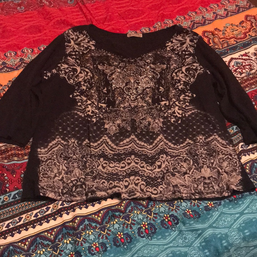 Blue Canyon Fall Tunic size 3X 3/4 sleeve